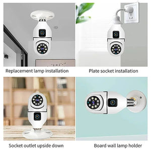 8MP E27 Bulb WiFi Camera - Color Night Vision With 8X Zoom And Dual Lens - stepyours.com