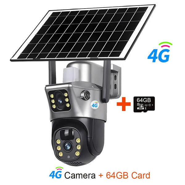 V380 Pro Solar Camera - Dual Lenses 8MP 4K 4G WiFi Night Vision - stepyours.com