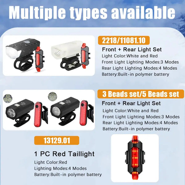 Bike Light Set - Easy Install USB Waterproof — product view 6