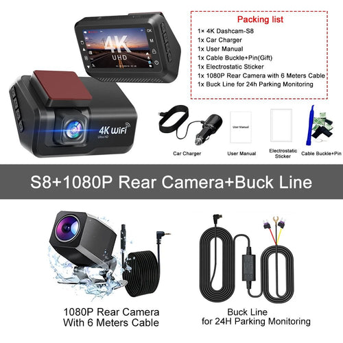 Hook Your Drive Kocam 4K UHD Dash Cam Dual Lens Night Vision Parking Monitor - stepyours.com