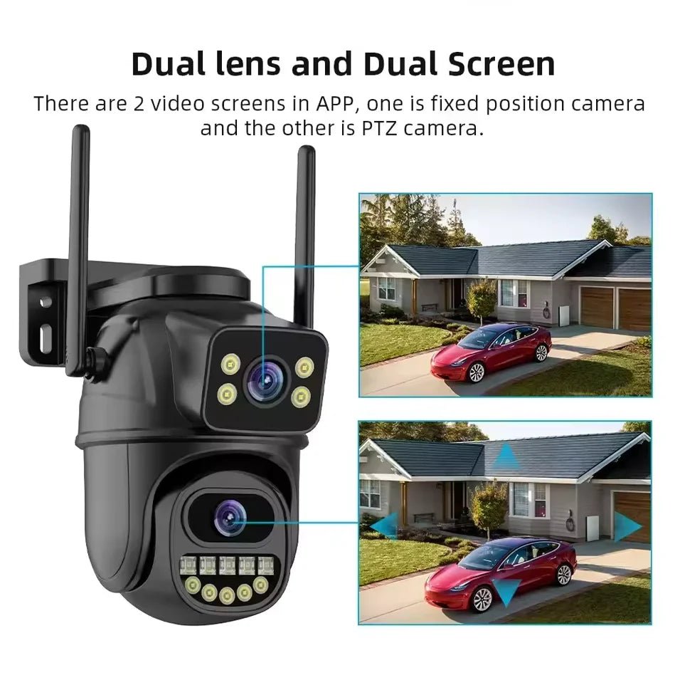 4K 8MP WiFi Surveillance Camera - AI Human Detection with Dual Lens - stepyours.com