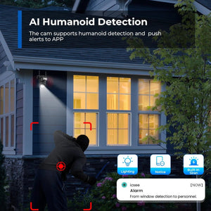 12MP 6K PTZ WiFi Outdoor Camera With 8X Zoom AI Human Detection Night Vision - stepyours.com