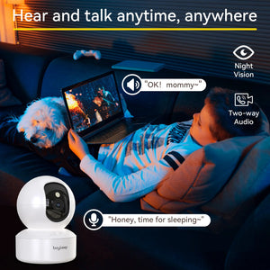 BoyKeep 3MP Indoor WiFi Baby Monitor - Auto Tracking For 24 7 Surveillance Hooks - stepyours.com