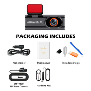 Ultra HD 4K Car Dash Cam With WIFI DVR Night Vision 24H Parking GPS - stepyours.com