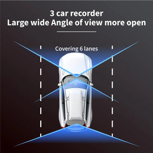 3 Channel Car Dash Camera 1080P Front Rear Cabin Night Vision - stepyours.com