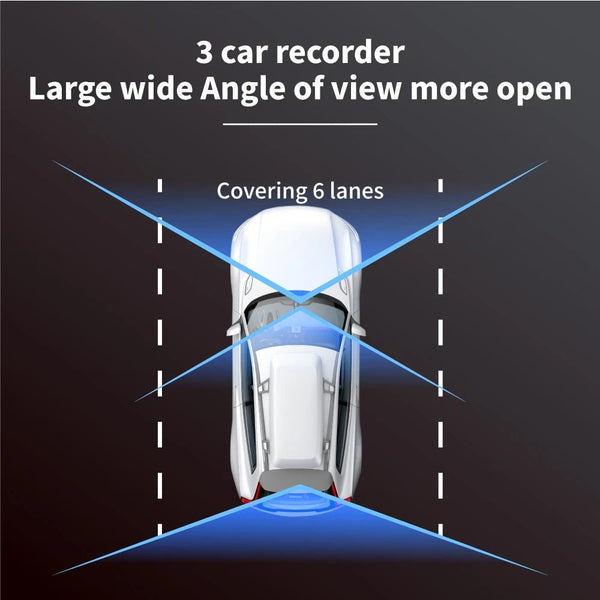 3 Channel Car Dash Camera 1080P Front Rear Cabin Night Vision - stepyours.com