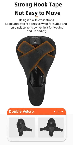Gel Memory Foam Bike Saddle Cover With Safety Taillights