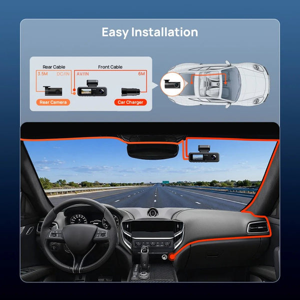 70mai T800E 4K Dash Cam 3 Channel Car DVR With Rear And Interior 1080P HDR GPS - stepyours.com