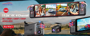 K2 Pro 11.3 4K Car DVR With Wireless CarPlay Android Auto Dual Lens Dash Cam - stepyours.com