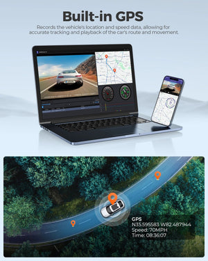 AZDOME M550 Pro 4K Dash Cam WiFi GPS Night Vision Parking Monitor Rear Camera - stepyours.com