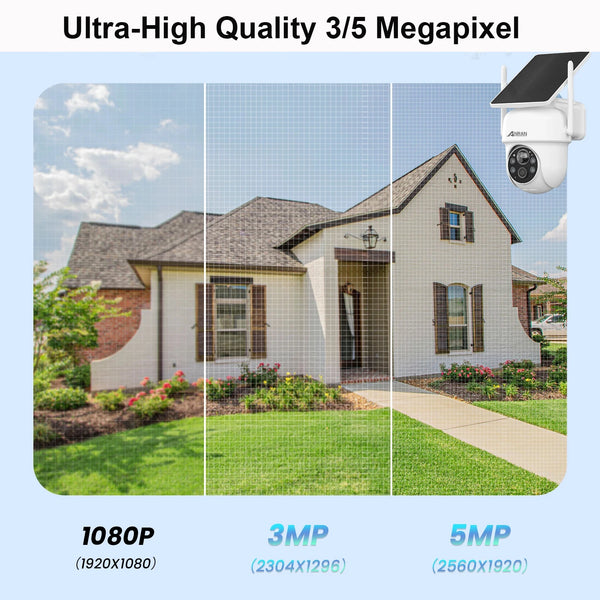 ANRAN Solar Camera With PIR Humanoid Detection For Outdoor Security 2K 2 4G WiFi - stepyours.com