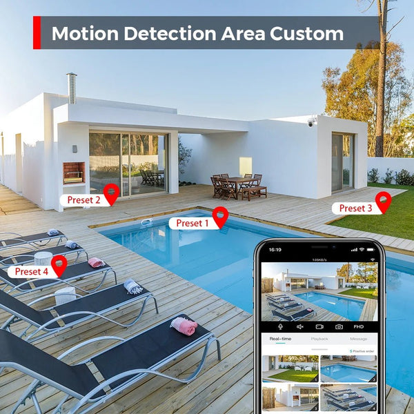 4MP Outdoor WiFi Camera 2K PTZ Night Vision IP Surveillance ICSee App - stepyours.com