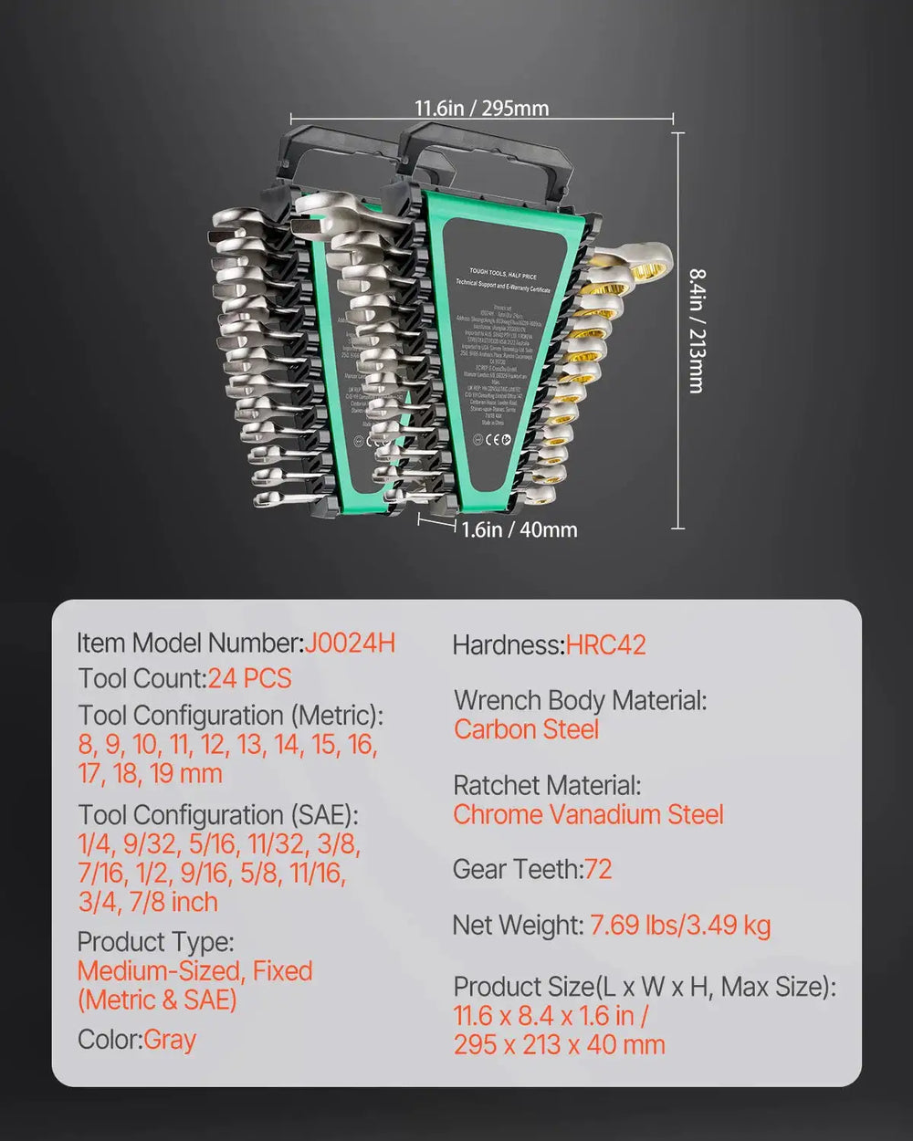 Premium Cr V Steel Ratchet Wrench Set — product image 7