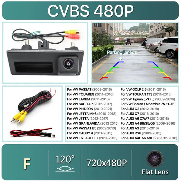 GreenYi 170 Degree 1080P AHD Rear View Camera VW Audi Parking - stepyours.com