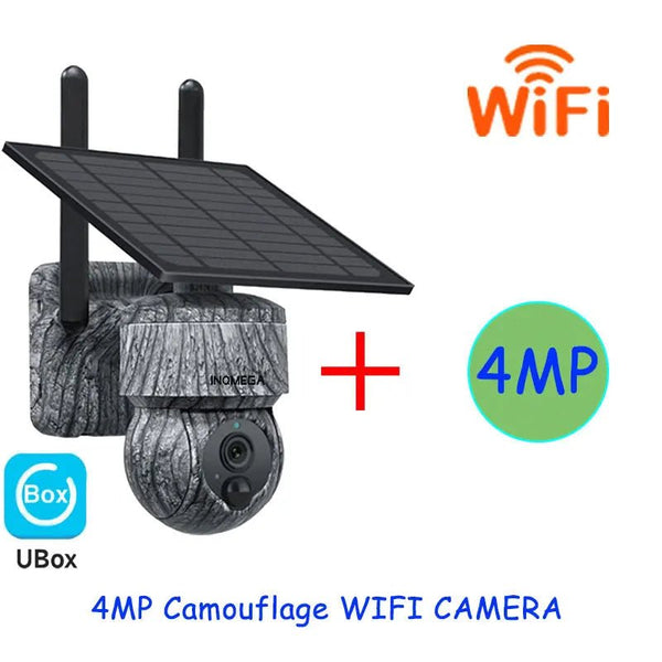 INQMEGA Solar Powered PTZ Camera 5MP 4MP WiFi 4G CCTV With Two Way Audio - stepyours.com