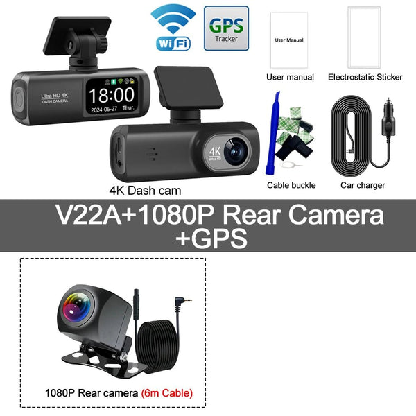 Soam Dash Cam 4K Plus Dual Channel GPS WiFi Front 4K Rear 1080p - stepyours.com