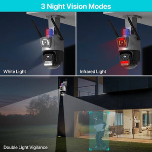 Outdoor WiFi PTZ Camera 8MP Dual - Lens 4K AI Tracking Dual Screen Night Vision - stepyours.com