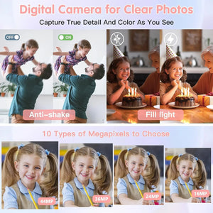 Kids Digital Camera Camcorder 16x Zoom 1080P 44MP for Beginners - stepyours.com