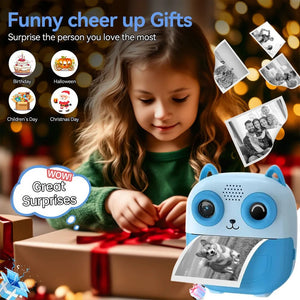 Instant Print Digital Camera Photo Printer Cartoon Design Black and White - stepyours.com