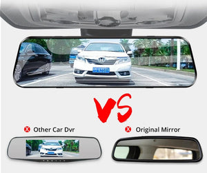 10 Inch Rearview Mirror Dash Cam Front And Rear 1080P Dual Recorder Night Vision - stepyours.com