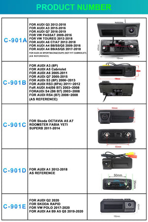 AHD 1920x1080P Car Rear Camera For VW Audi Skoda 170 Degree Wide View - stepyours.com