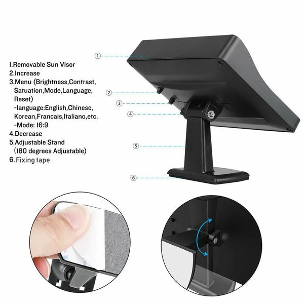 Four Point Three Inch Rear View Monitor For Car Parking Reversing Camera System - stepyours.com
