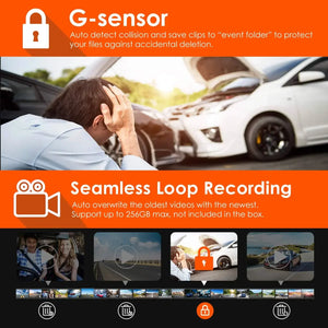 Sherway 3 Channel 4K Car Dash Cam With GPS Recorder 170 Degree Front Lens LCD - stepyours.com