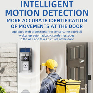 Waterproof Outdoor Wireless Doorbell with Solar Cover Camera WiFi Digital Door Peepholes Smart Home Intercom Video Eye Ring Bell by stepyours.com