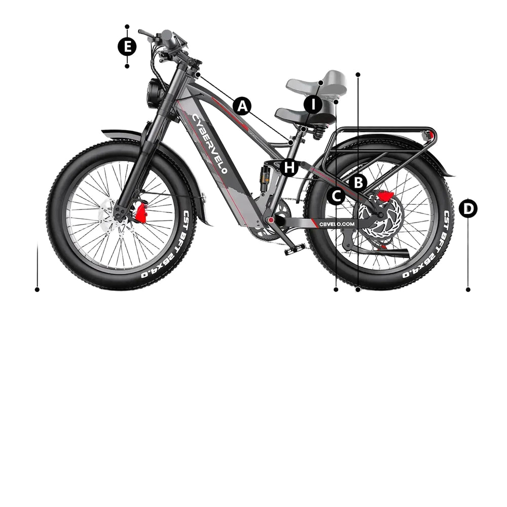 Cybervelo Fat Tire Mountain Ebike — product view 1