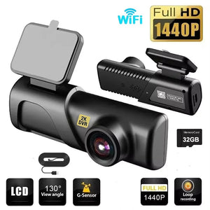 CZSKY 2K 1440P WiFi Dash Cam Car DVR Night Vision WDR Voice Control Parking Mode - stepyours.com