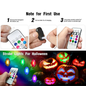 Wireless LED Strobe Lights with Remote Control, 8 Colors Rechargeable Anti-Collision LED Warning Lights for Car Motorcycle Bike