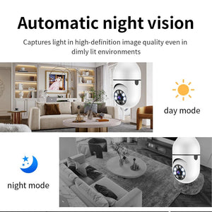E27 WiFi 1080P Security Camera With Full Color Night Vision And Human Tracking - stepyours.com