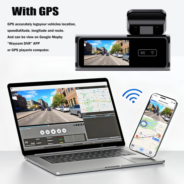 Ultra HD 4K Car Dash Cam With WIFI DVR Night Vision 24H Parking GPS - stepyours.com