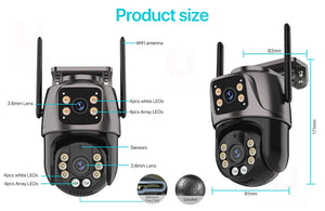 SmartVision 4K 8MP Outdoor WiFi PTZ Camera AI Auto Tracking Dual Lens by stepyours.com