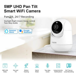 5MP HD WiFi Security Camera With Motion Detection For Baby And Pet Monitor Alexa - stepyours.com