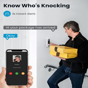 ieGeek Video Doorbell Wireless with Chime 2K HD Doorbell Camera, Smart Home Security Door Bell Voice Message and Changer by stepyours.com