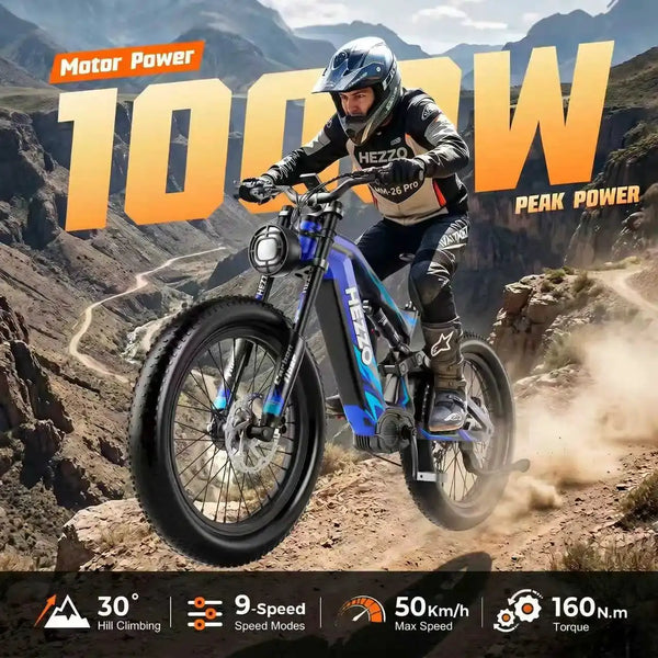 Hezzo Carbon Fat Tire Ebike — product view 3