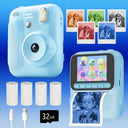 Kids Color Printing Instant Camera 32GB 1080P Digital Photo Video Gift - stepyours.com