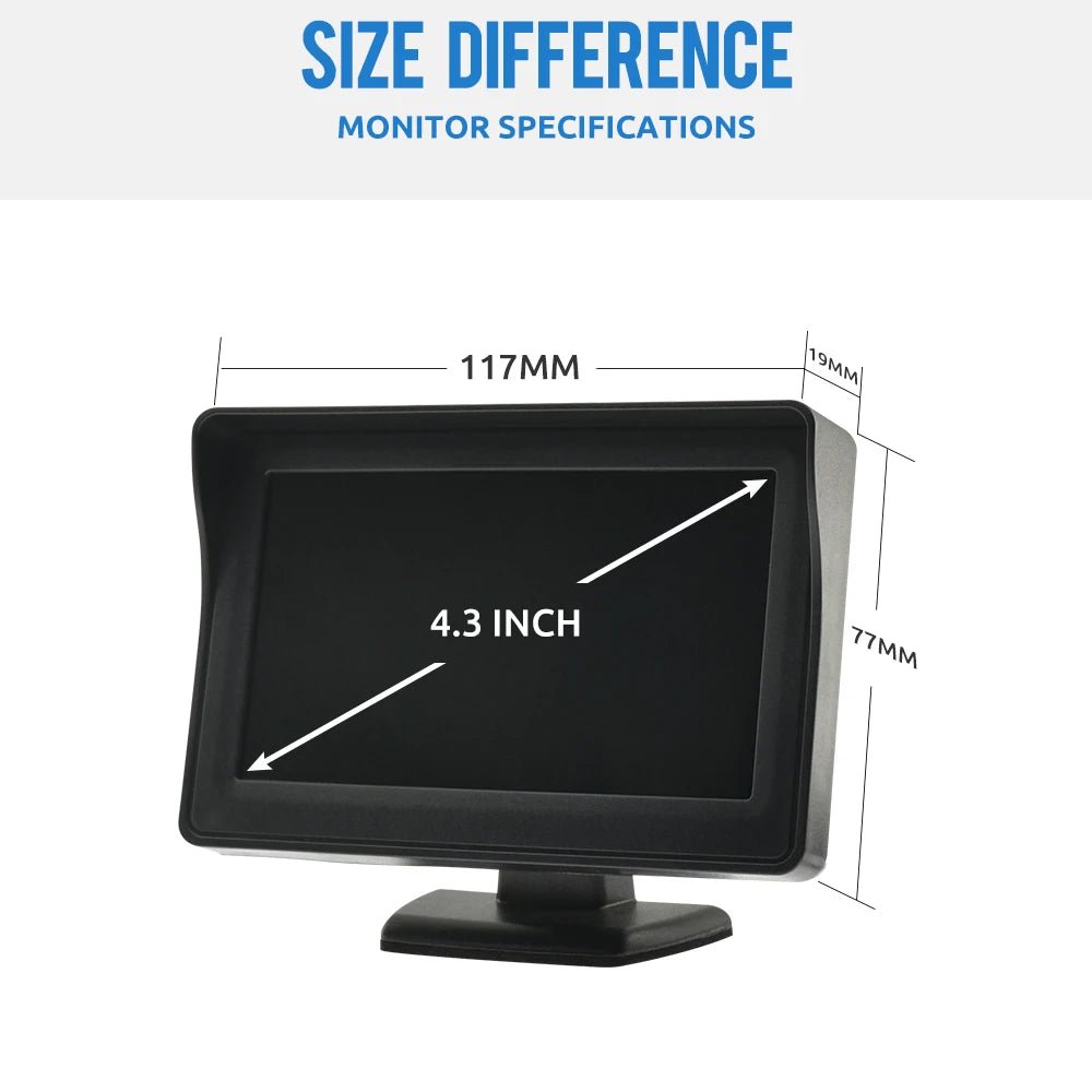 BYNCG 4.3 Inch Car Rear View Camera Kit With Display 2 In 1 Night Vision - stepyours.com