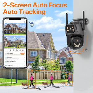 WONSDAR Dual Lens PTZ WiFi Camera Outdoor AI Security iCSee.add Hooks - stepyours.com
