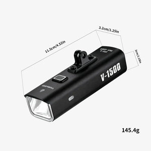 TOSUOD Bicycle Front Light 1500 Lumens 4800mAh Bike Light Splash Resistant Water USB Charging Cycling Lamp Accessories