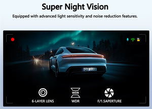 4K Front And Rear Dual Lens Dash Cam With HDR Night Vision WiFi Parking - stepyours.com