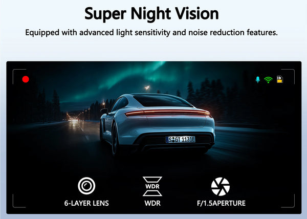 4K Front And Rear Dual Lens Dash Cam With HDR Night Vision WiFi Parking - stepyours.com