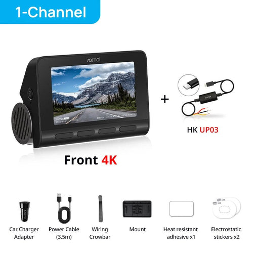70mai 4K Dash Cam A810 Front Rear Set With 4G LTE UP04 GPS ADAS DVR - stepyours.com