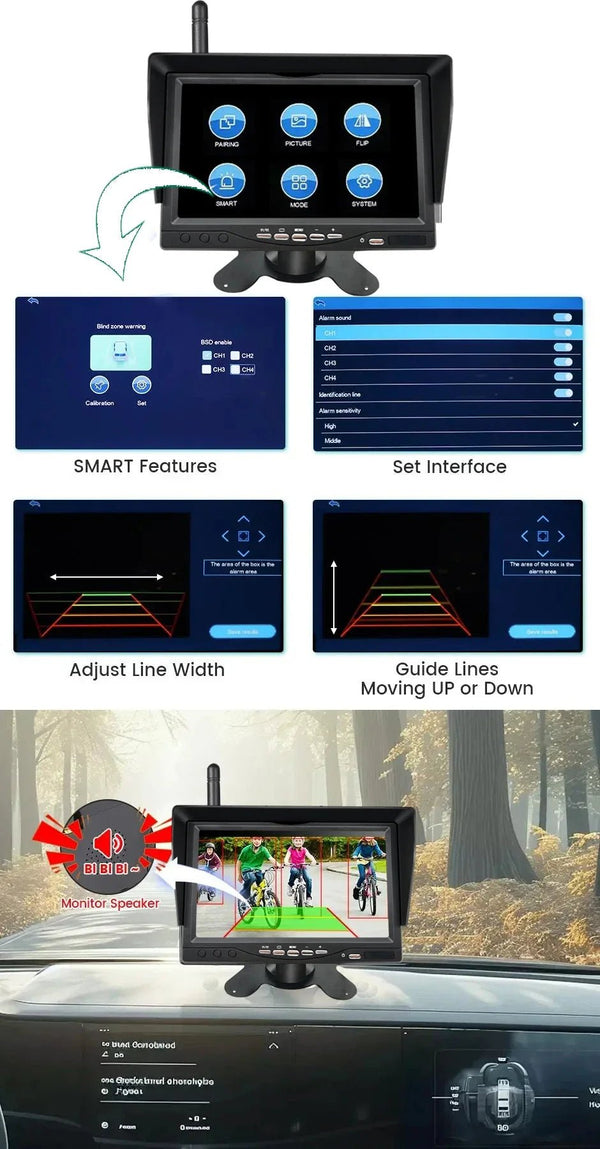 Wireless Backup Camera Kit 7 Inch AHD 1080P Monitor For Truck RV - stepyours.com