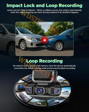 4 Camera 360 Degree Car DVR Dash Cam 1080P WiFi Front Rear Parking Monitor Gift - stepyours.com