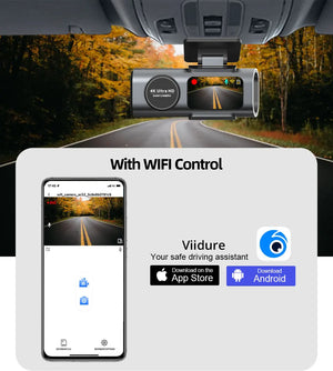 4K Dash Cam GPS WiFi Night Vision Car DVR with Optional Rear Lens