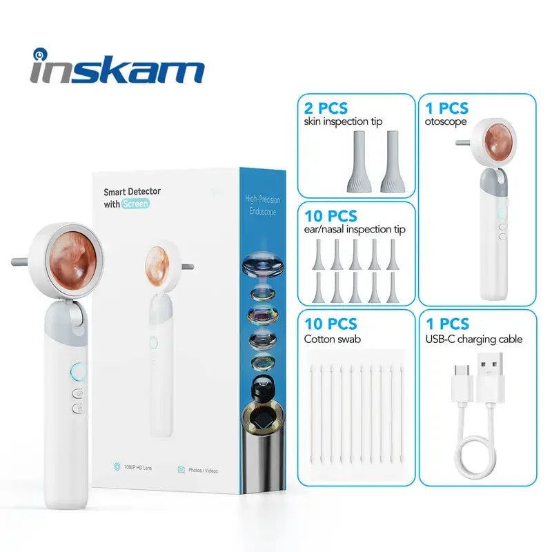 Smart Ear Camera Endoscope - 90 Degree Rotatable Head 1080P HD With 12 Heads - stepyours.com