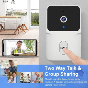 Tuya WiFi Video Doorbell Smart Home Door Bell Wireless Rechargeable Battery Outdoor HD Camera Two-Way Audio Visual Doorbell by stepyours.com