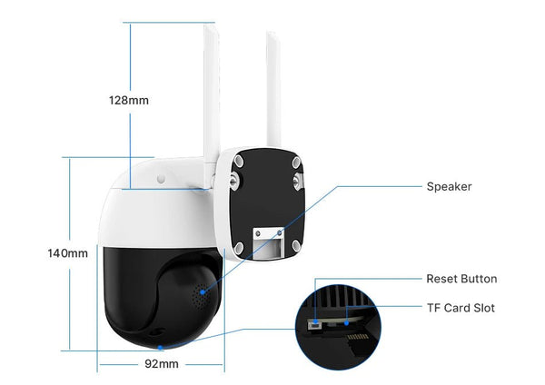 Hiseeu 4K 8MP Dual Lens PTZ WiFi IP Camera With 8X Zoom Night Vision Outdoor - stepyours.com